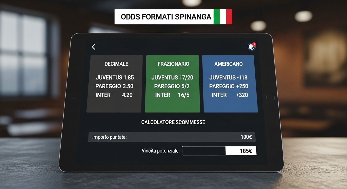 Formati delle quote live match odds